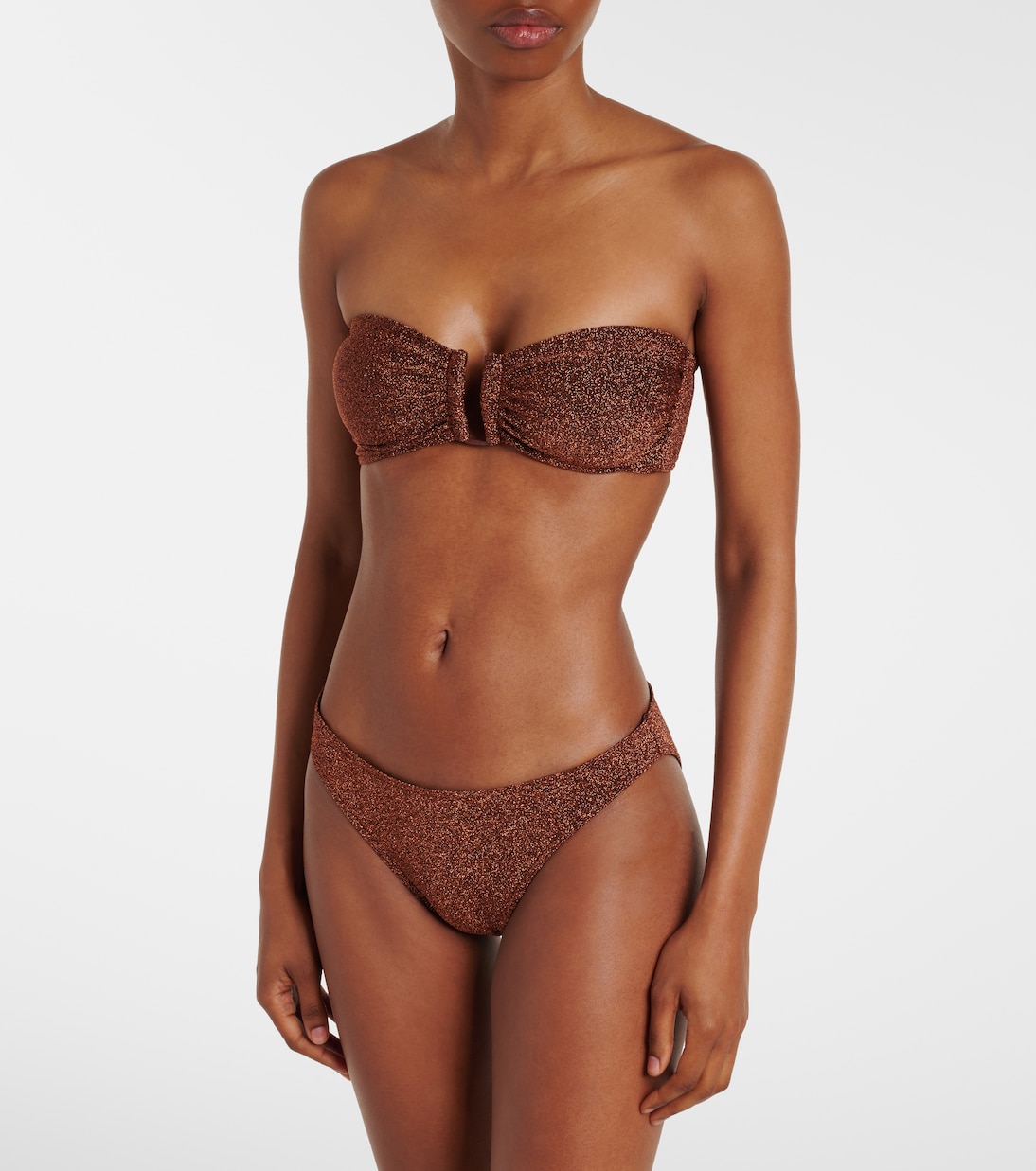 Flamboyant lurex® bandeau bikini top | Eres