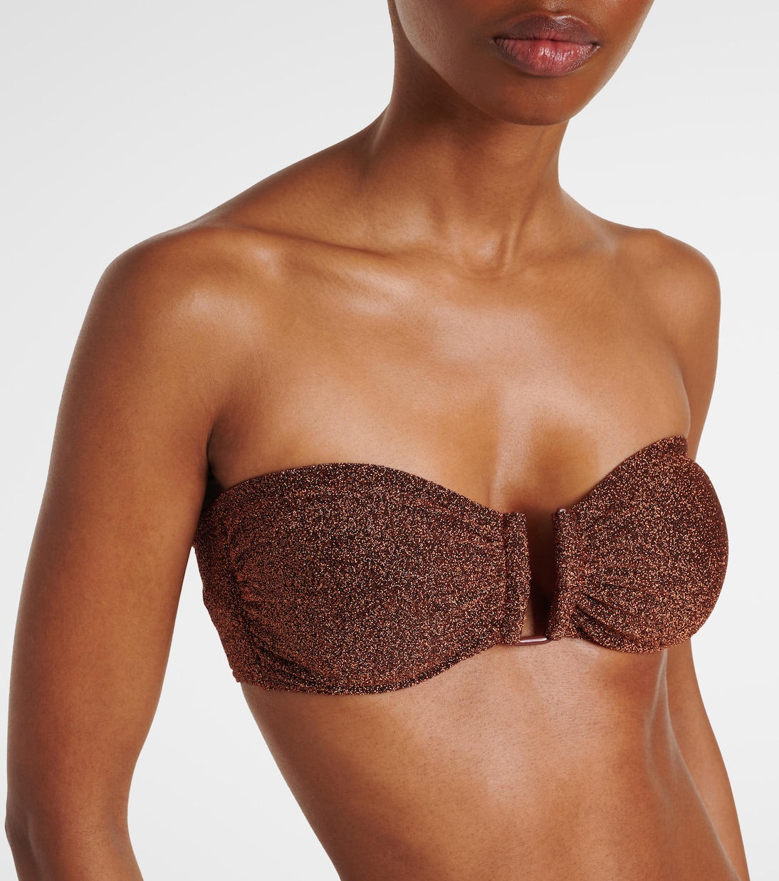 Flamboyant lurex® bandeau bikini top | Eres