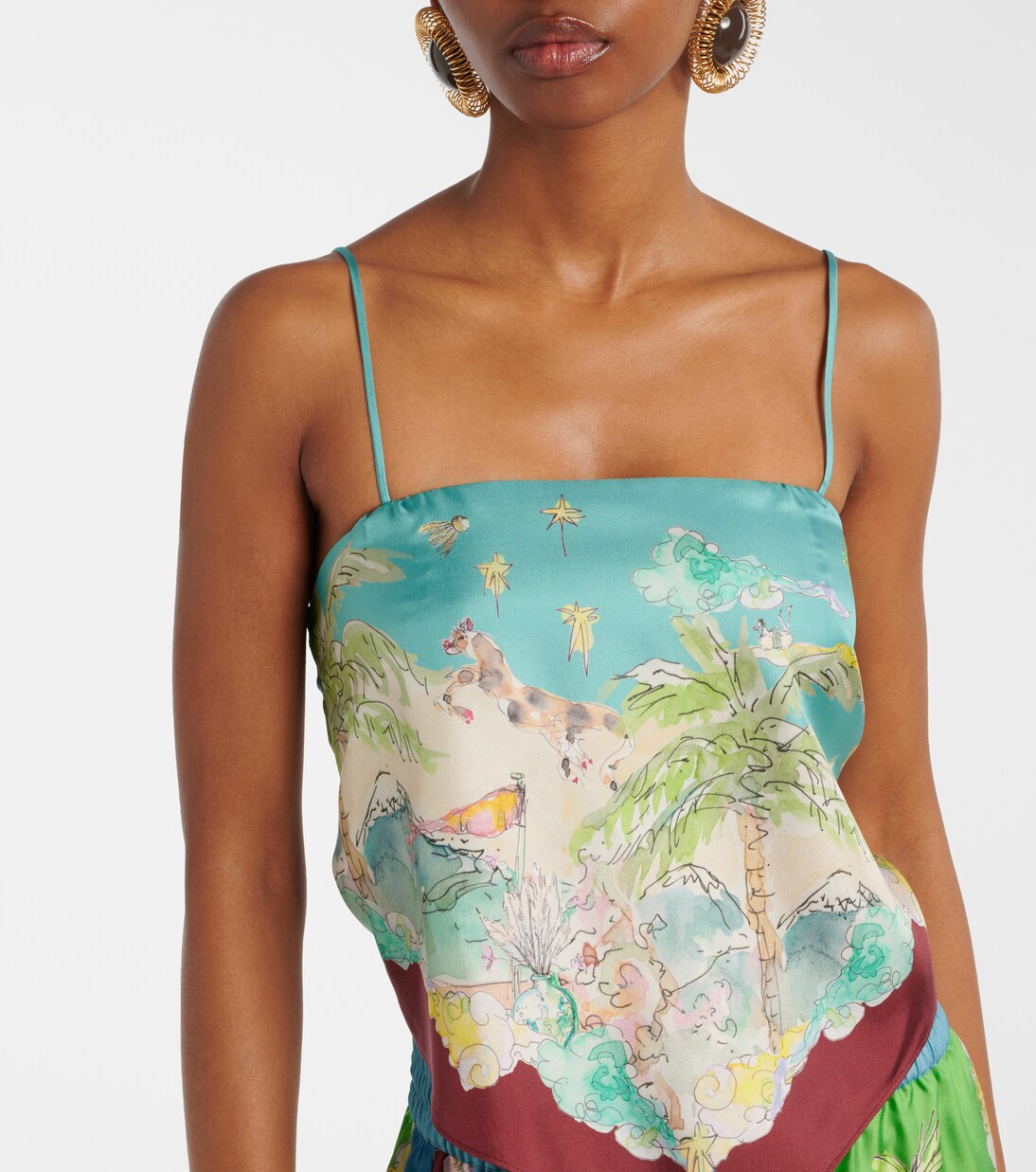 Daria printed silk top | Alémais