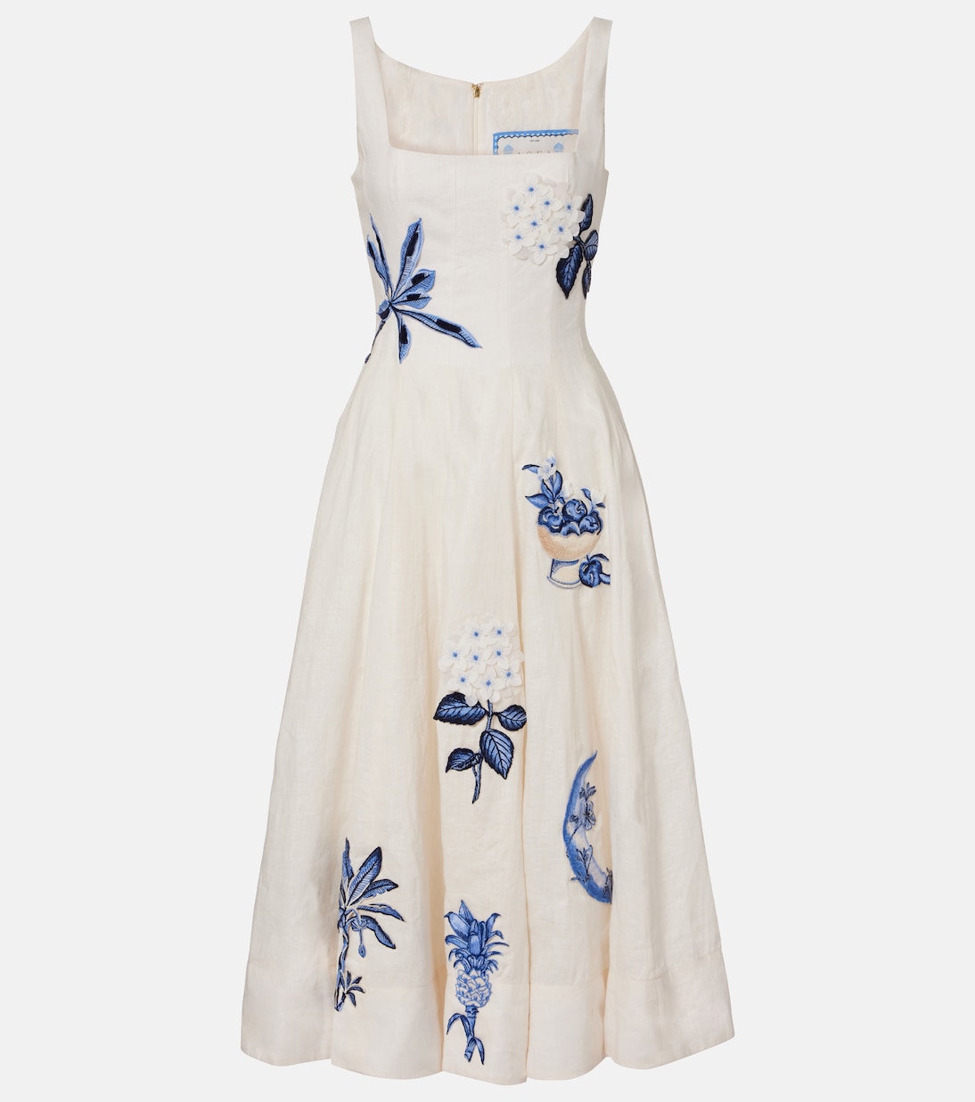 Frontera Wild embroidered linen midi dress | Agua by Agua Bendita