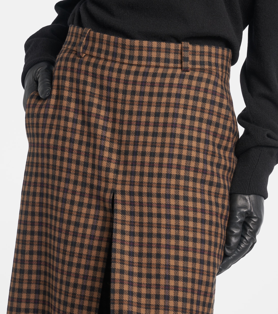 Gingham mid-rise wool culottes | Saint Laurent