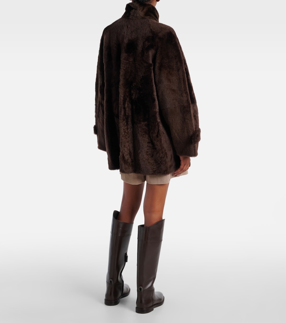 Double-breasted shearling jacket | Brunello Cucinelli
