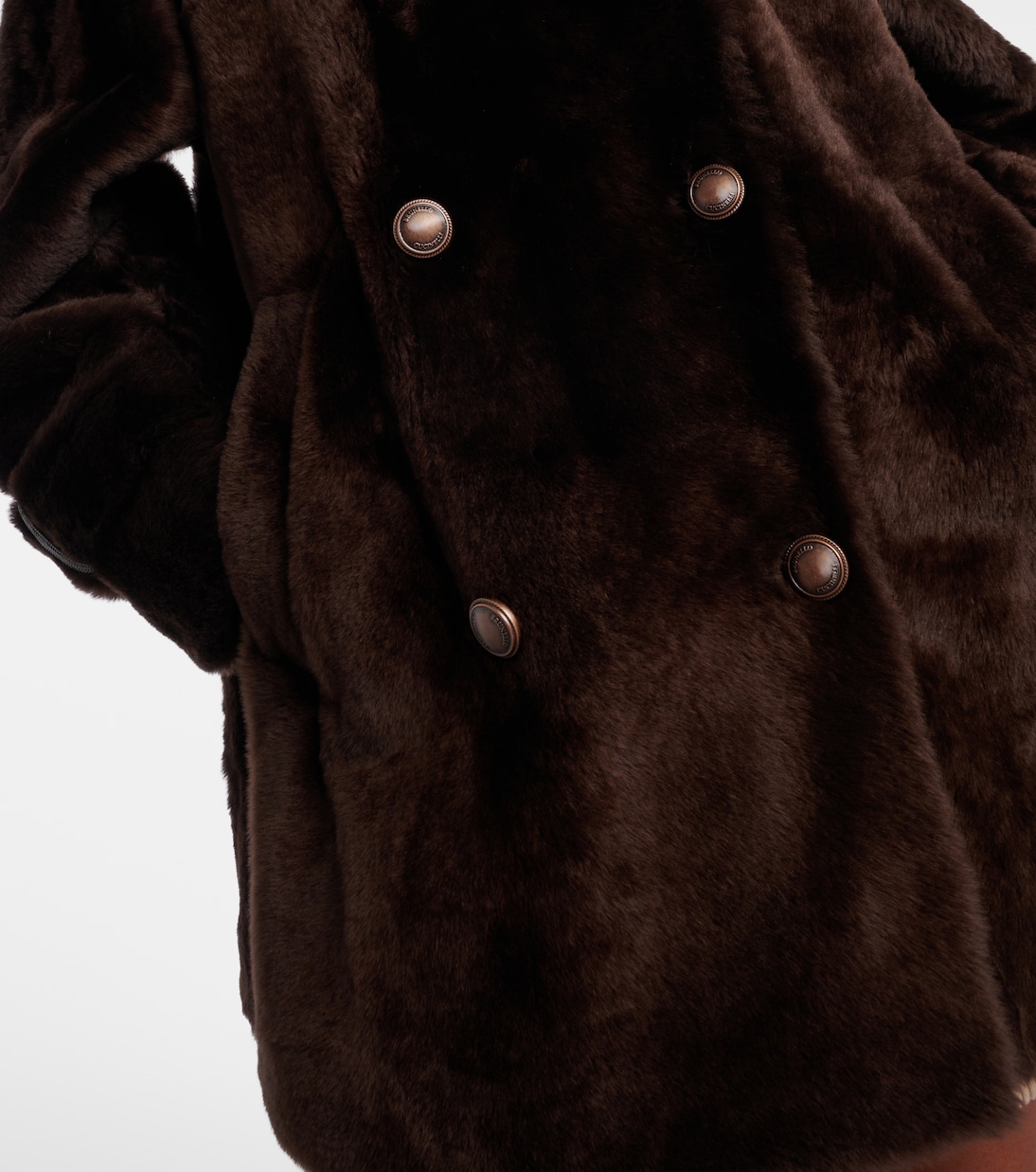 Double-breasted shearling jacket | Brunello Cucinelli