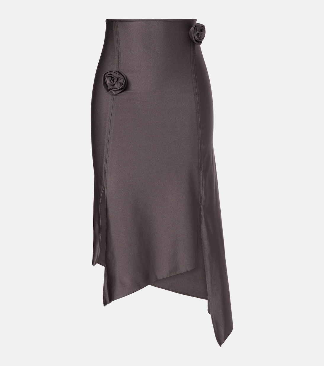 Floral-appliqué satin midi skirt | Coperni