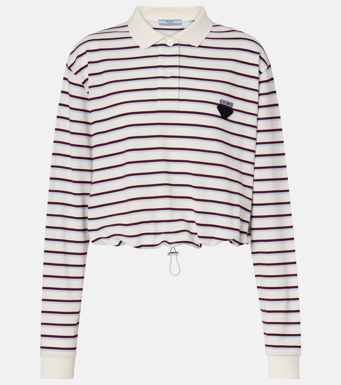 Polo de piqué de algodón a rayas | Prada