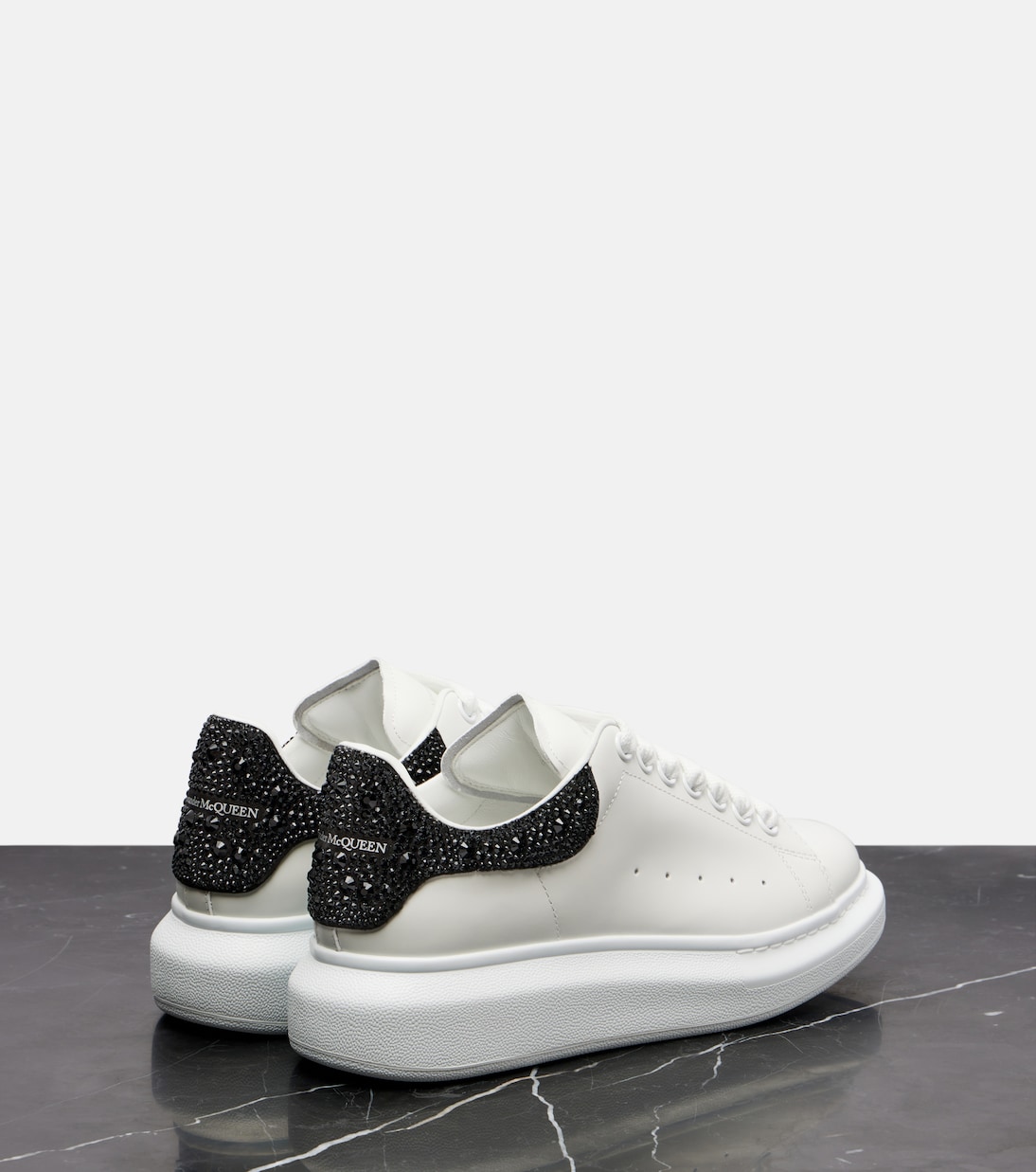 Oversized embellished leather sneakers | McQueen
