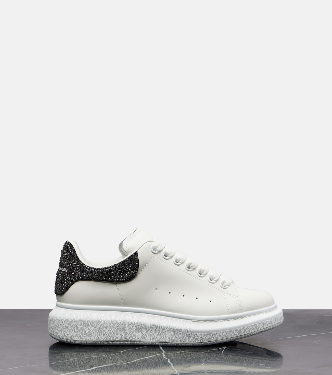 Oversized embellished leather sneakers | McQueen