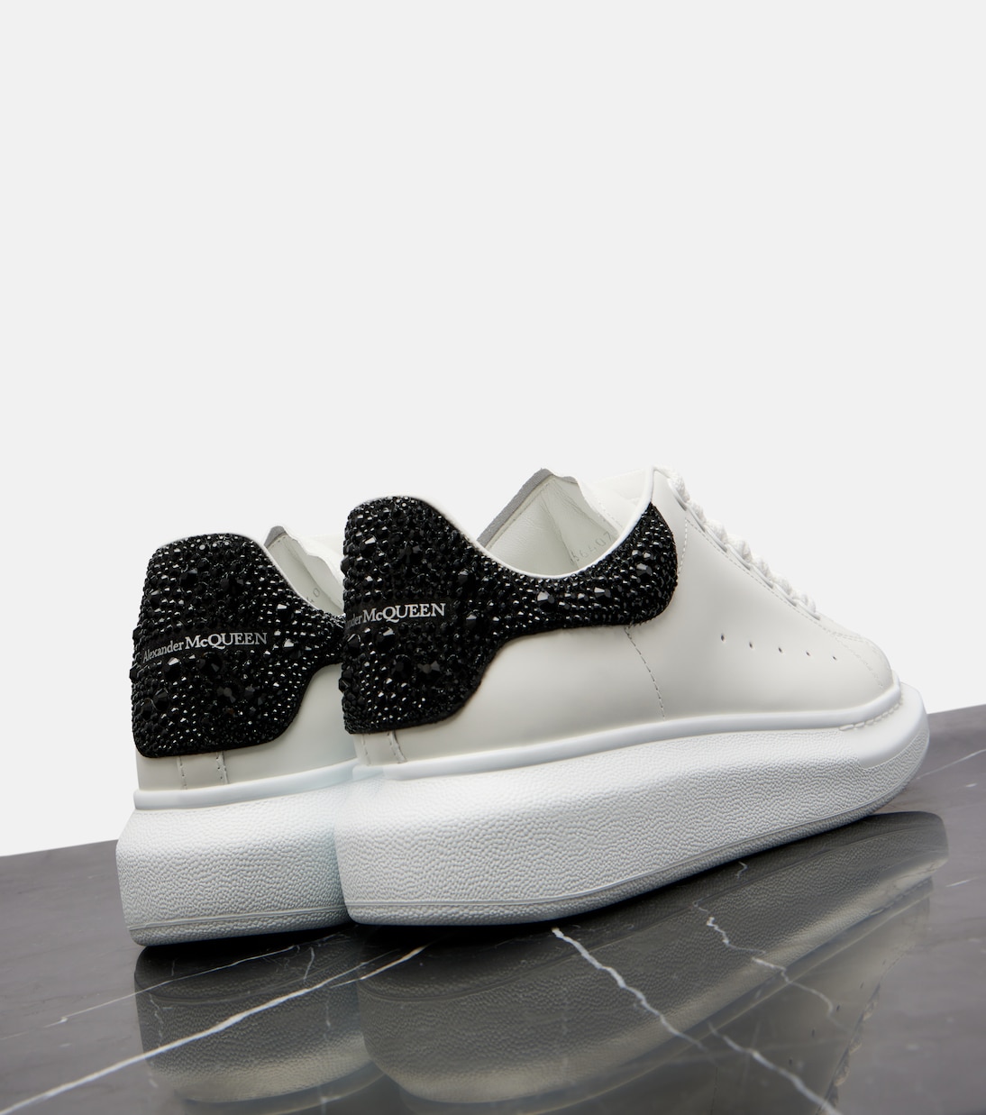 Oversized embellished leather sneakers | McQueen