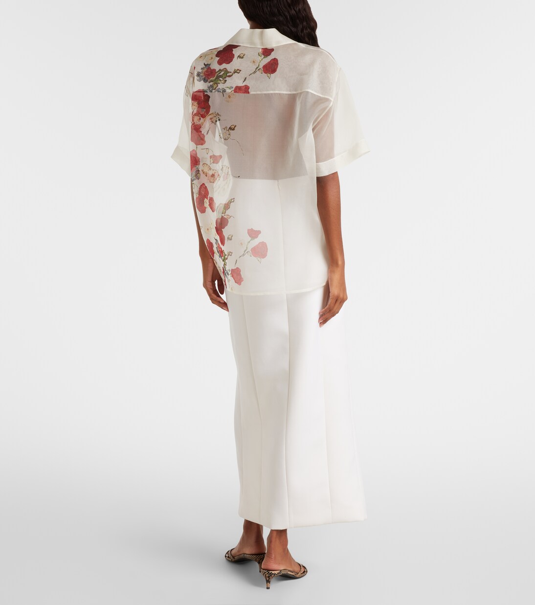 Riordan floral sheer silk organza shirt | Khaite