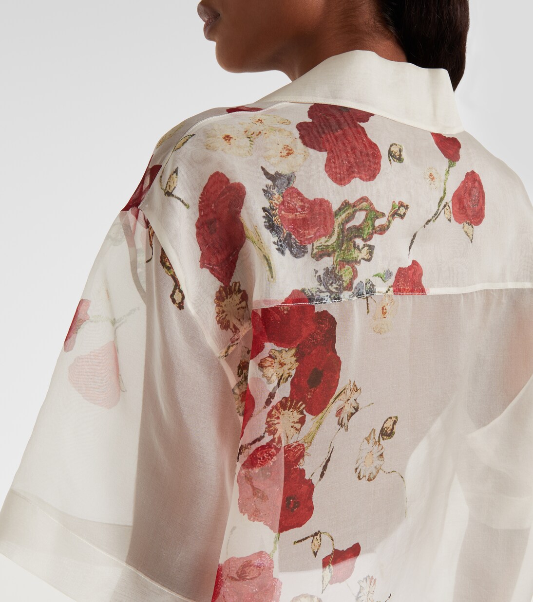 Riordan floral sheer silk organza shirt | Khaite