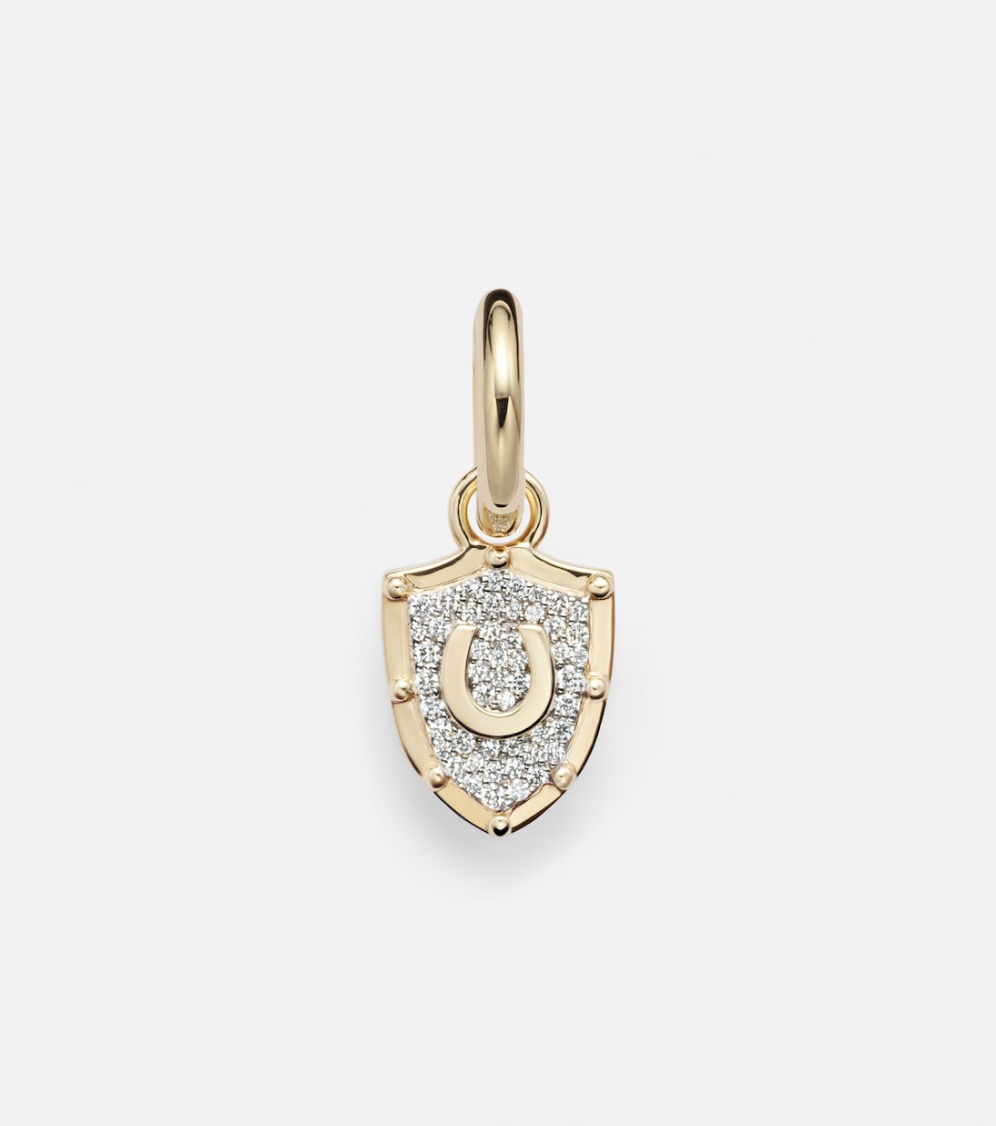 Protection Petite Chubby 18kt gold hoop earring with diamonds | FoundRae