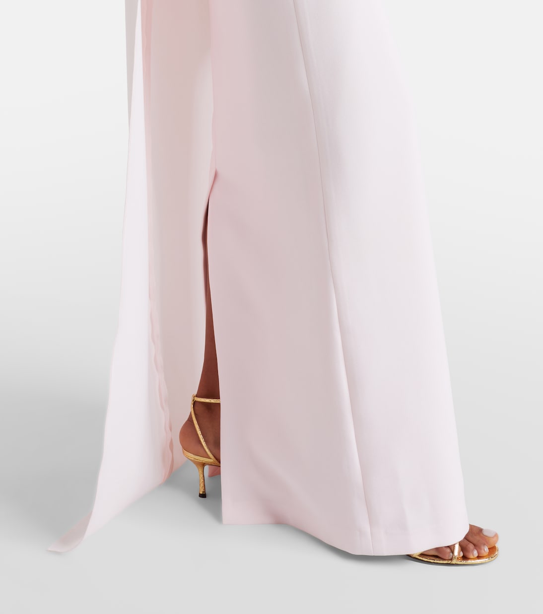 Lennox floral-appliqué caped crêpe gown | Safiyaa