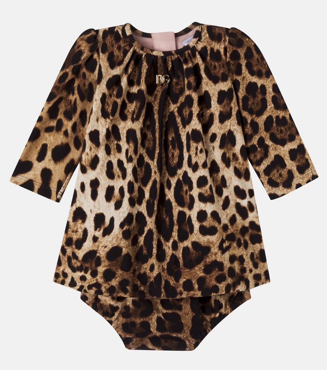 Baby leopard-print cotton-blend dress | Dolce&Gabbana Kids