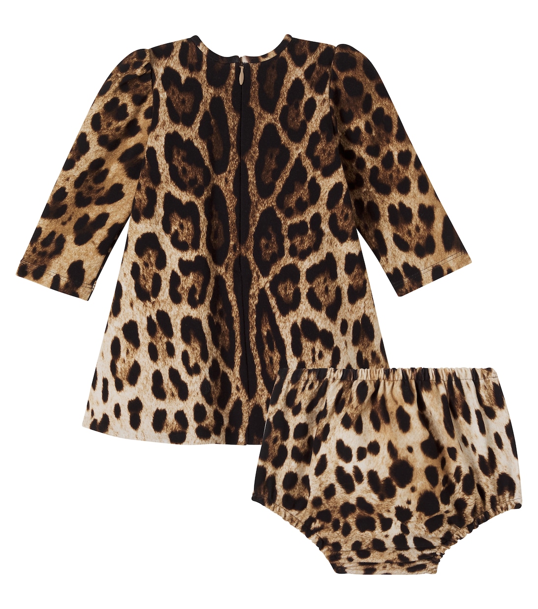 Baby leopard-print cotton-blend dress | Dolce&Gabbana Kids