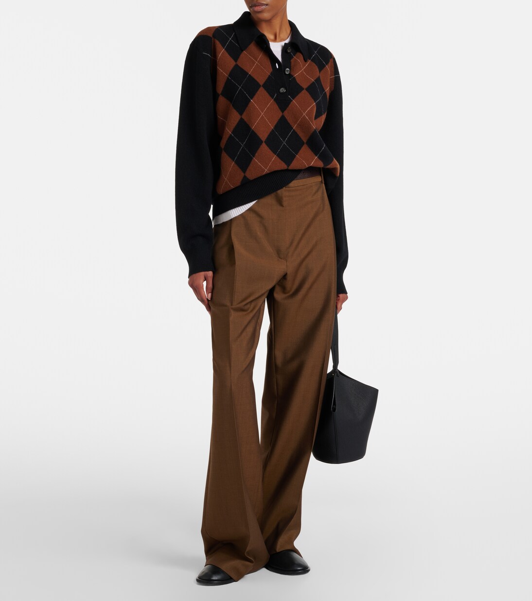 Argyle wool polo sweater | Róhe