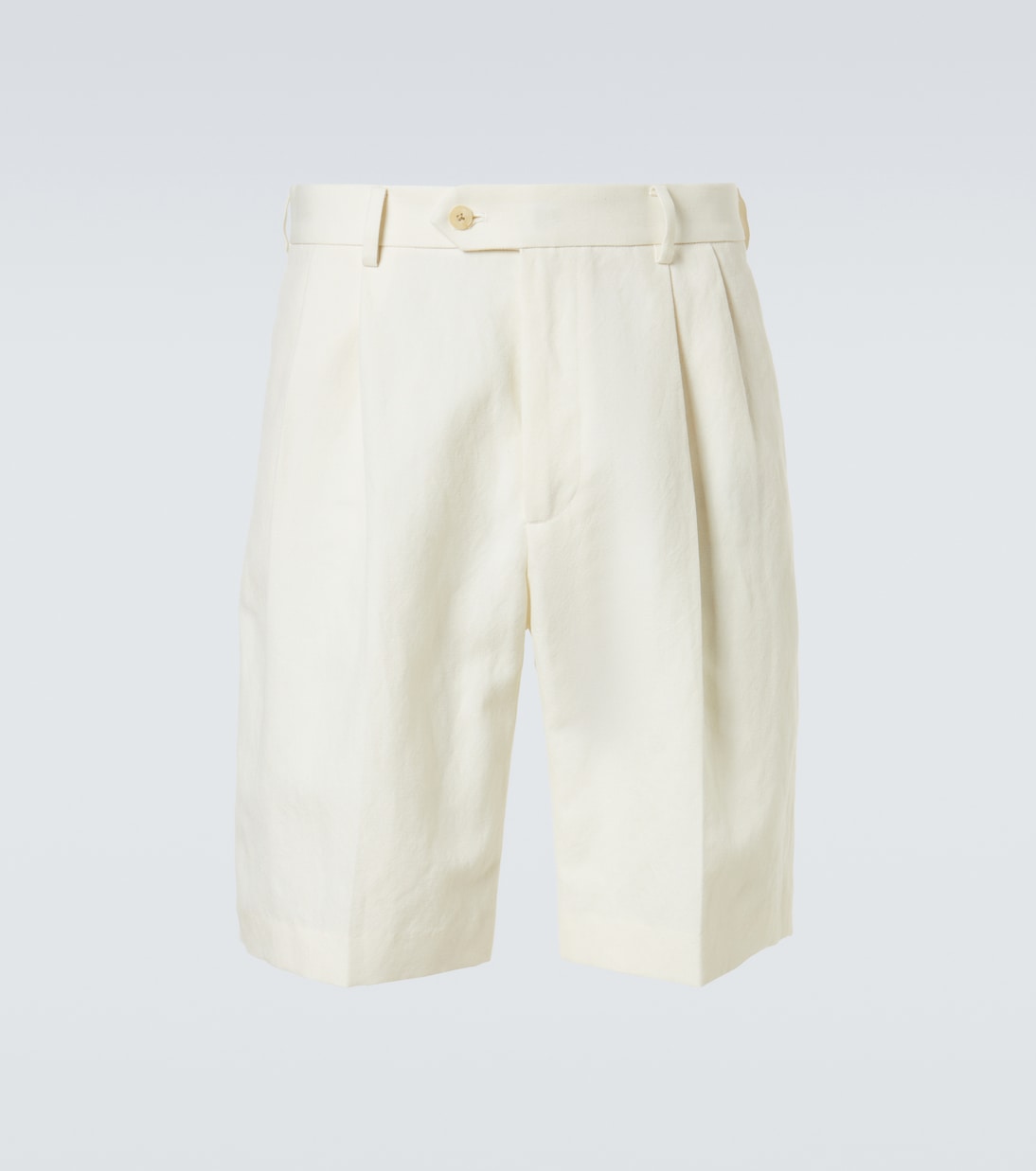 Pleated wool, cotton, and linen shorts | Auralee