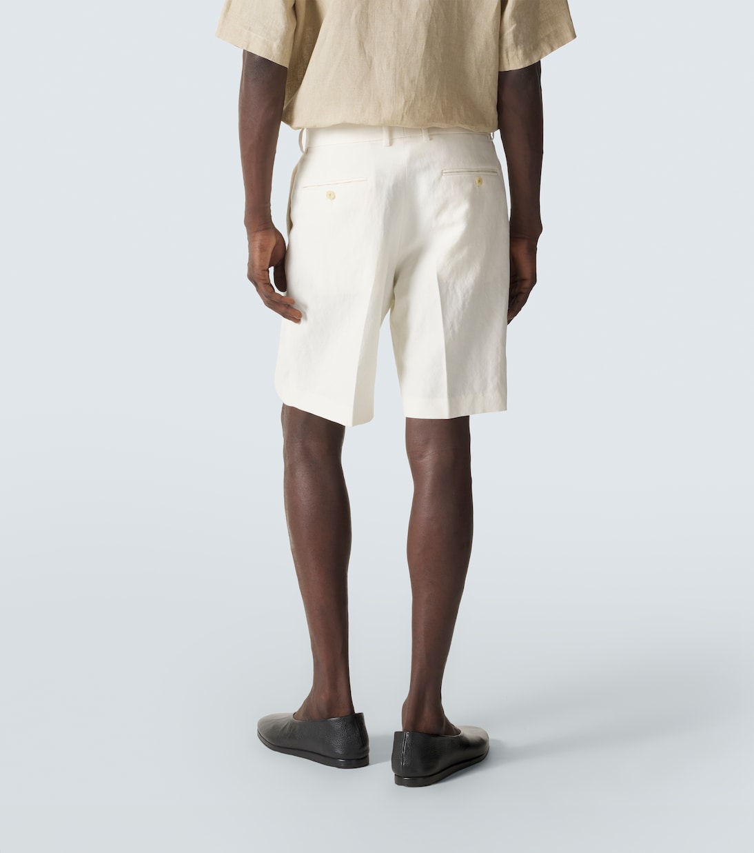 Pleated wool, cotton, and linen shorts | Auralee