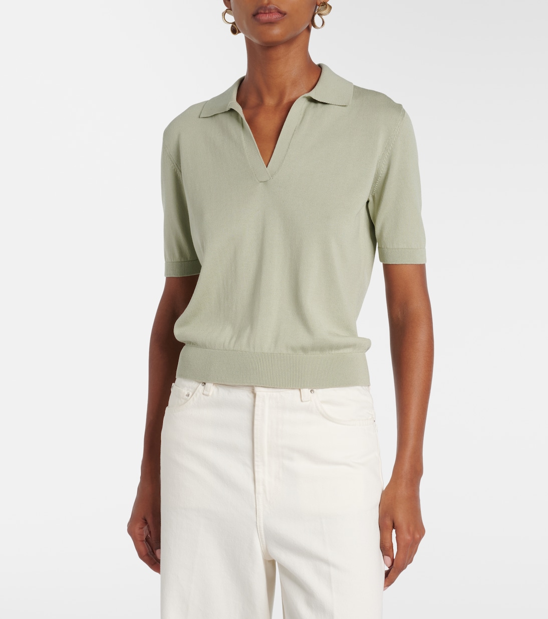 Polo Clay de algodón y seda cropped | Altuzarra