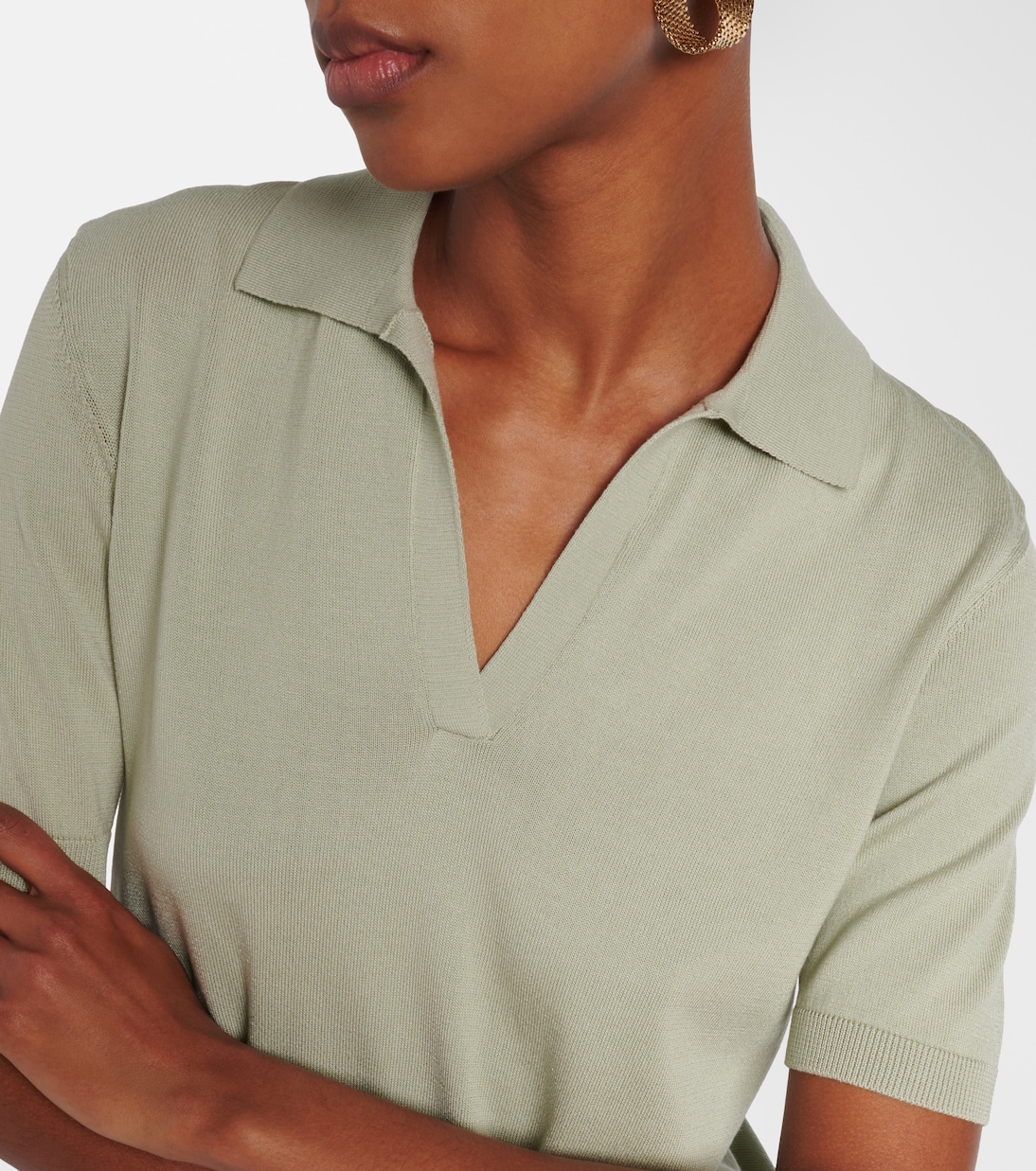 Polo Clay de algodón y seda cropped | Altuzarra