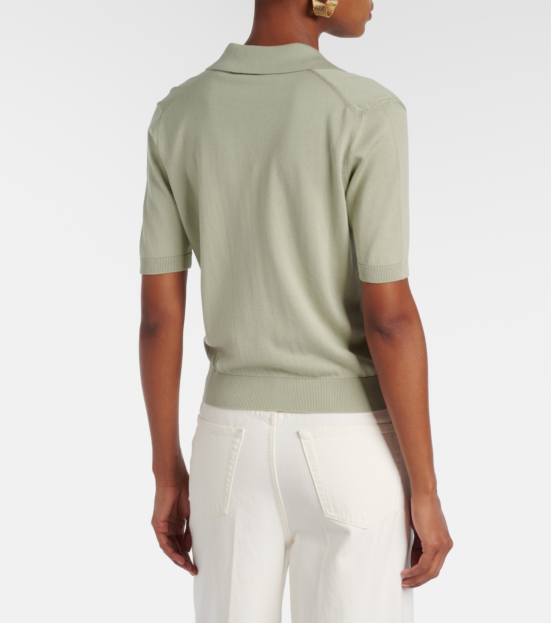 Polo Clay de algodón y seda cropped | Altuzarra