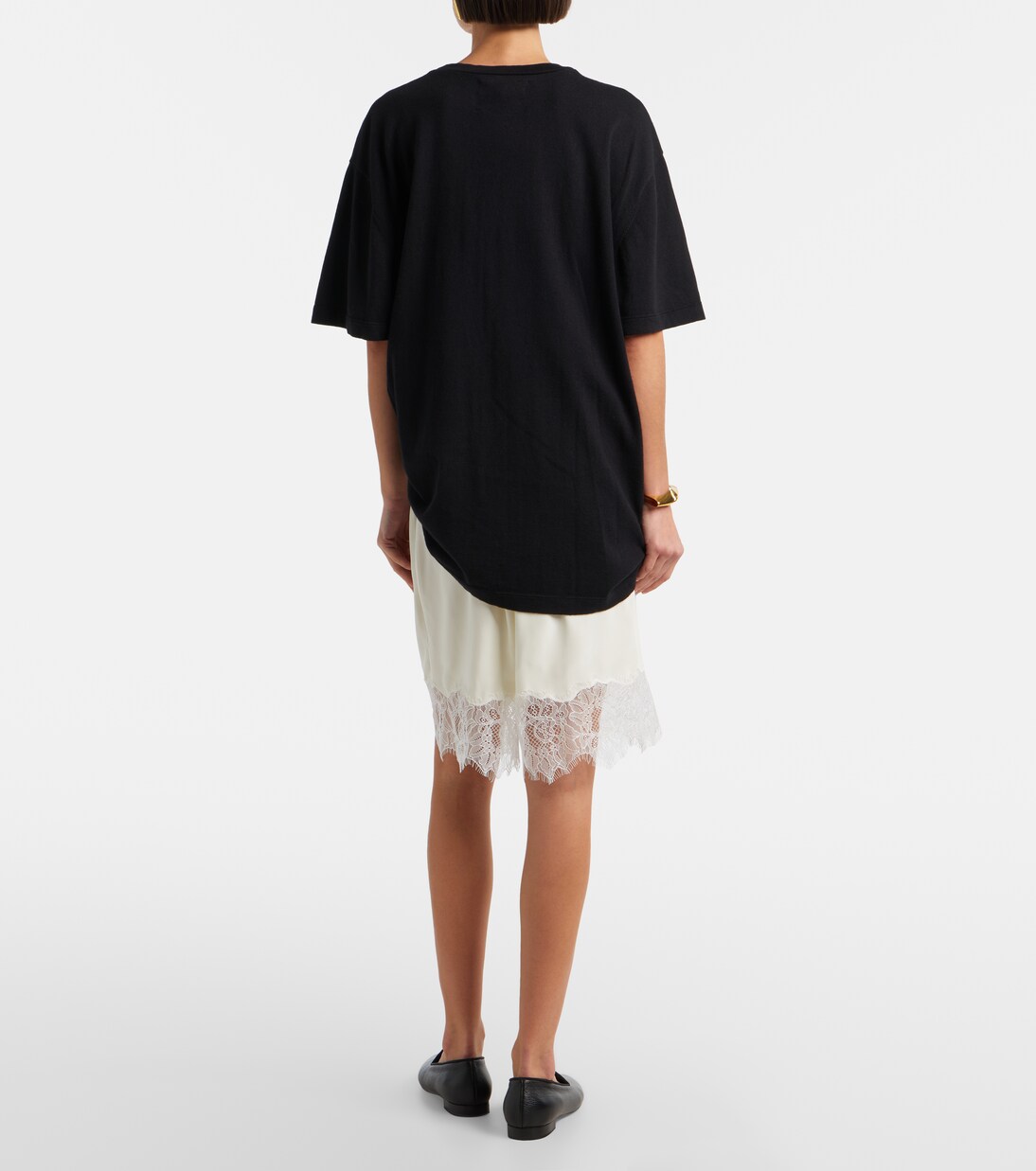 Bermuda-Shorts Verano aus Seidensatin mit Spitze | Staud