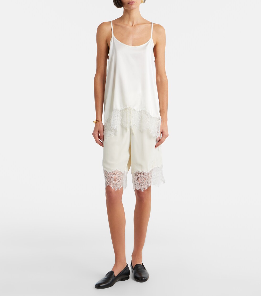 Bermuda-Shorts Verano aus Seidensatin mit Spitze | Staud