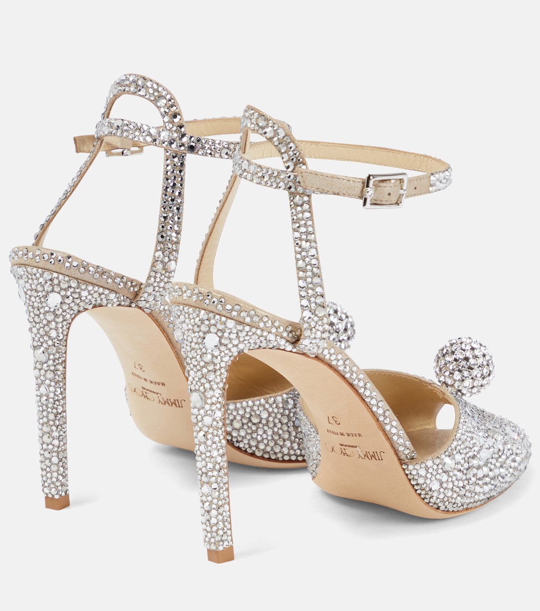 Sandali Sacora 100 in suede con cristalli | Jimmy Choo