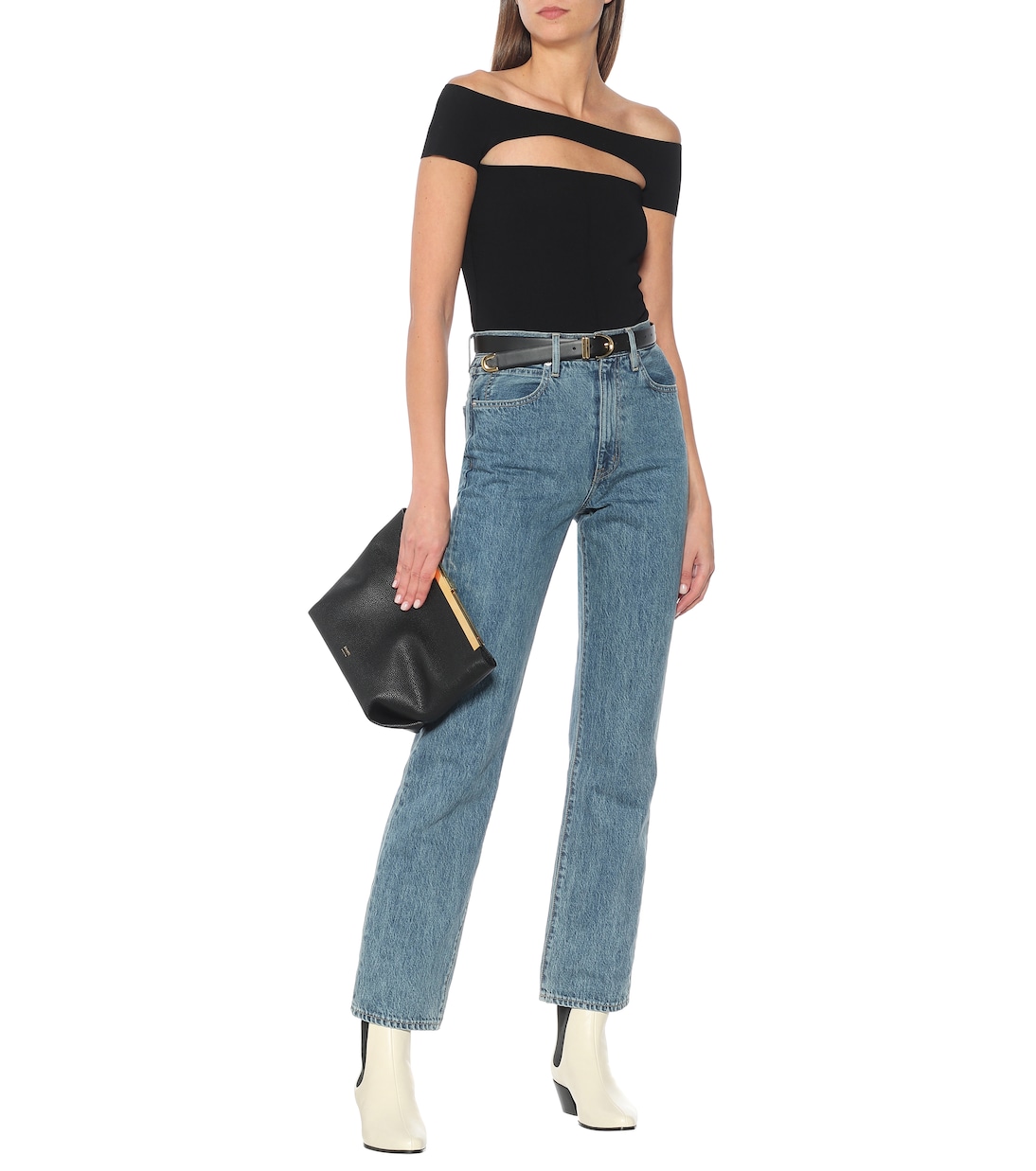 Talie cutout off-shoulder bodysuit | Khaite