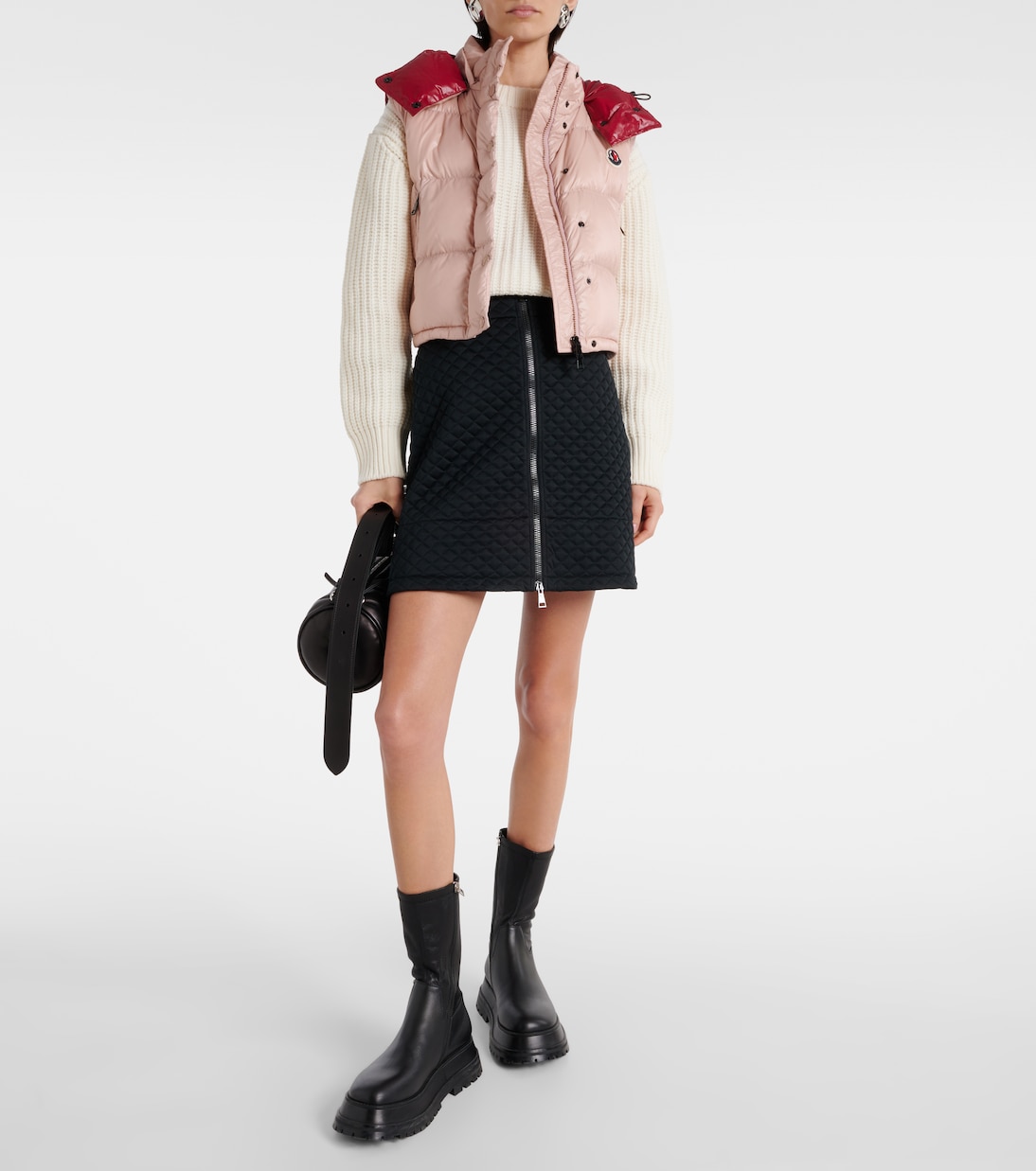 Mini-jupe à taille haute matelassée | Moncler