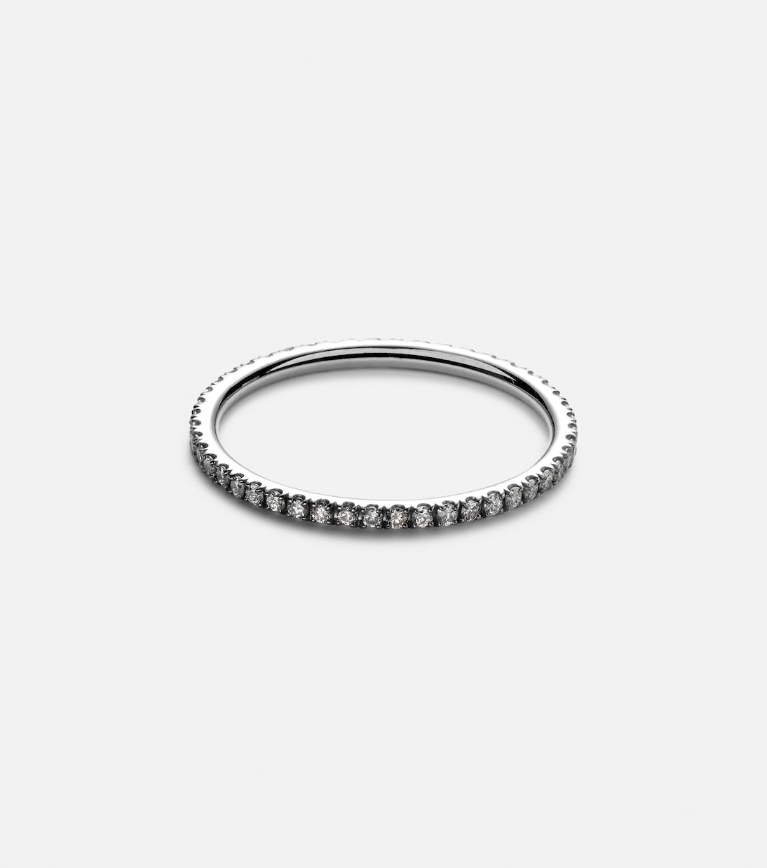 Anello Thread Band in oro bianco 18kt con diamanti | Ileana Makri