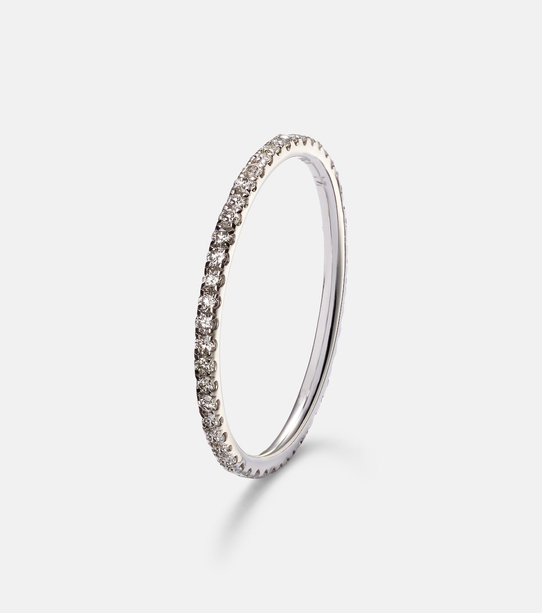 Anello Thread Band in oro bianco 18kt con diamanti | Ileana Makri