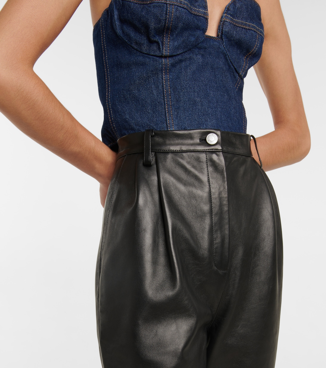 High-Rise-Hose aus Leder | Magda Butrym