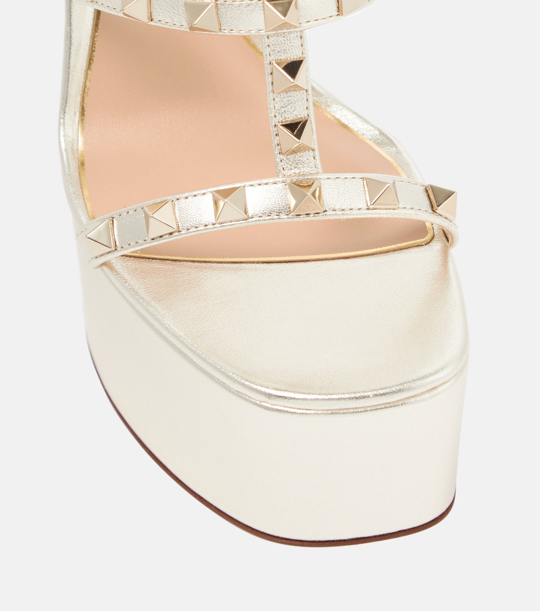 Rockstud leather platform sandals | Valentino Garavani
