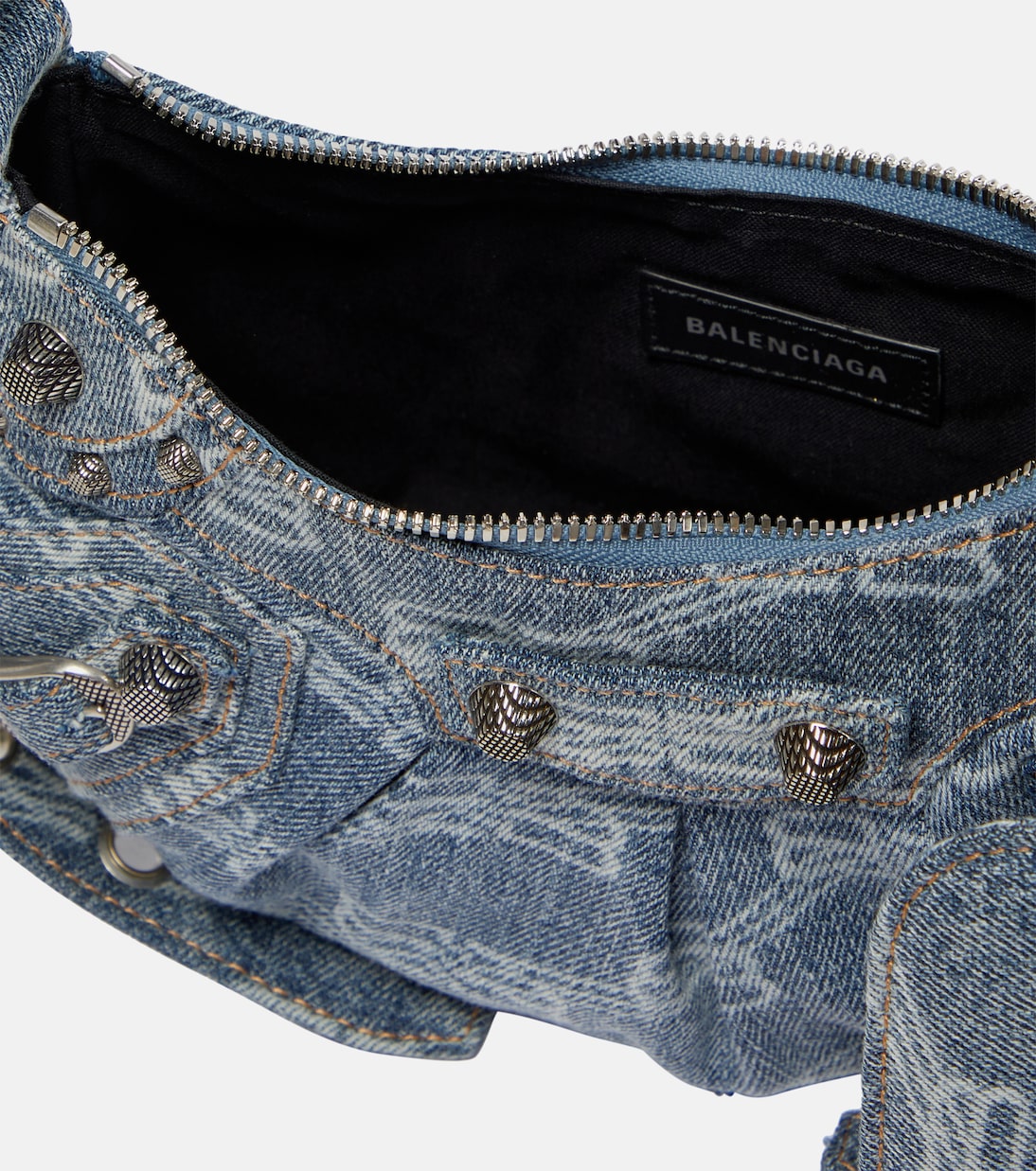 Le Cagole XS denim shoulder bag | Balenciaga