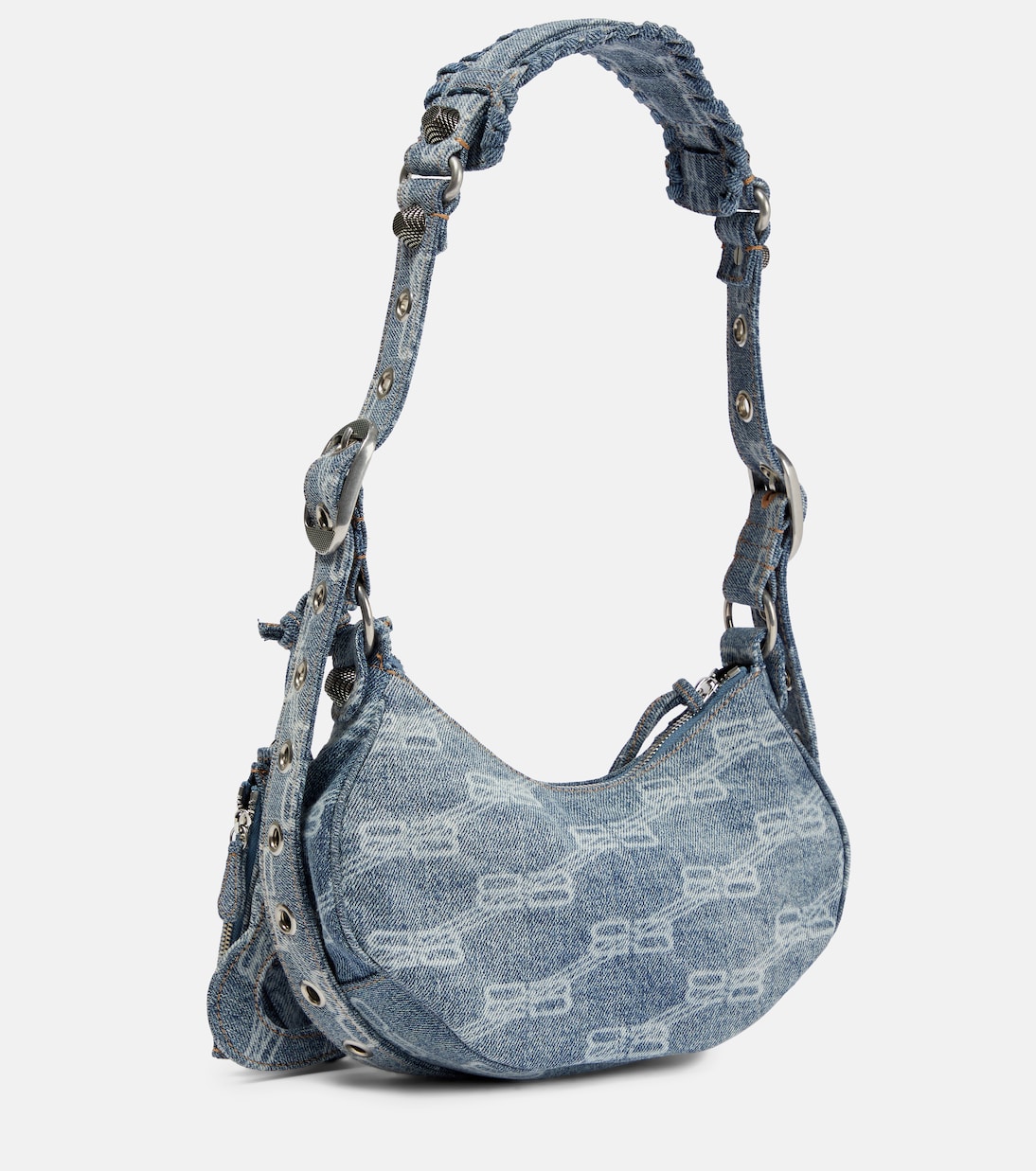 Le Cagole XS denim shoulder bag | Balenciaga