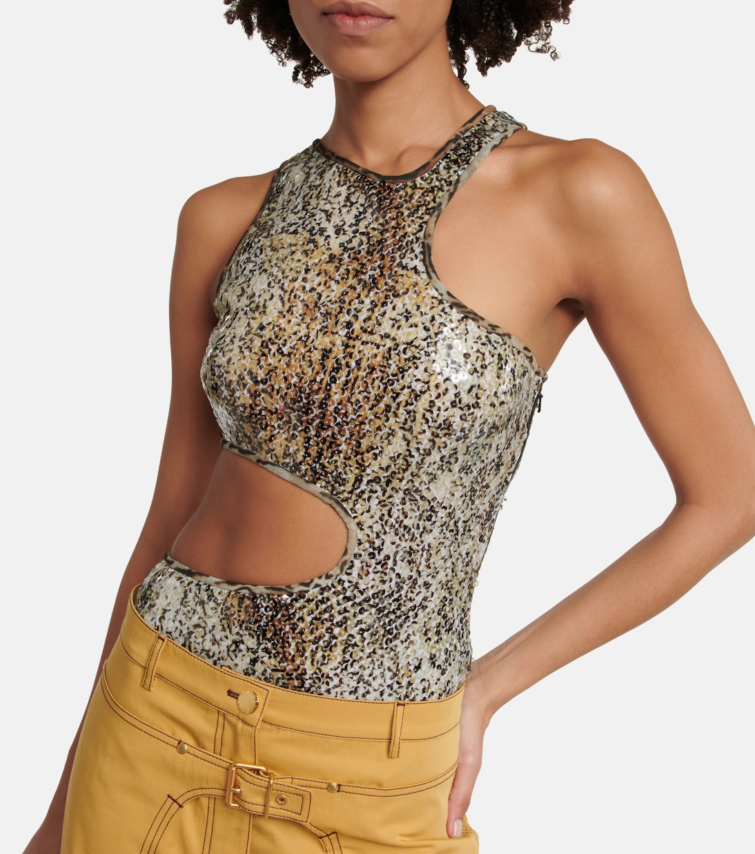 Tank top con cut-out e paillettes | Stella McCartney