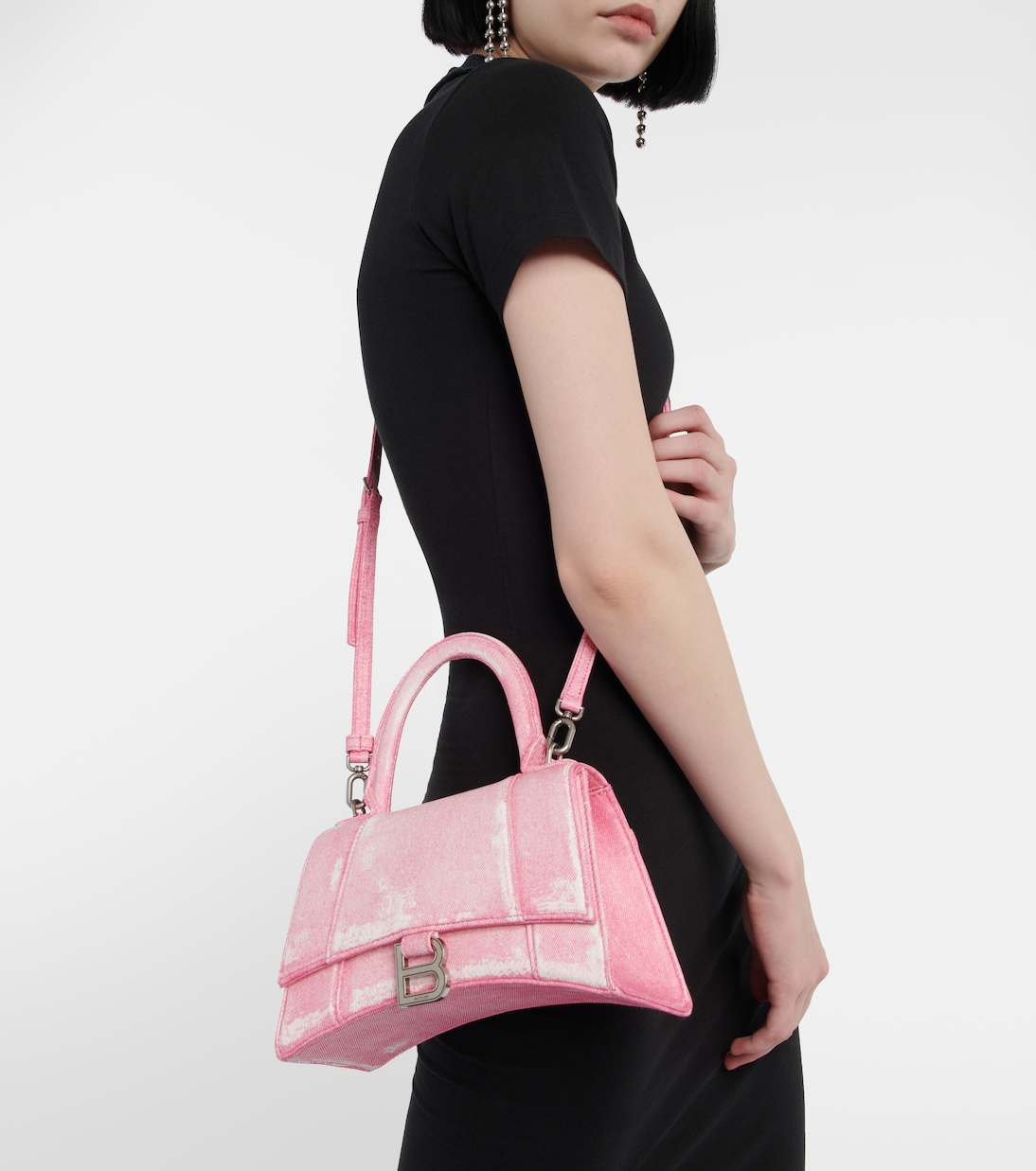 Hourglass Small printed leather crossbody bag | Balenciaga