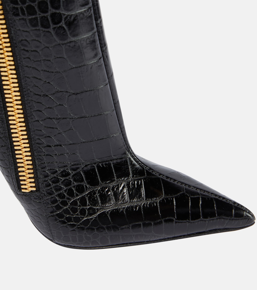 Croc-effect leather ankle boots | Tom Ford