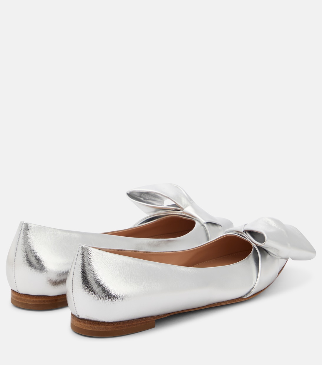 Bow-embellished leather ballet flats | Gianvito Rossi