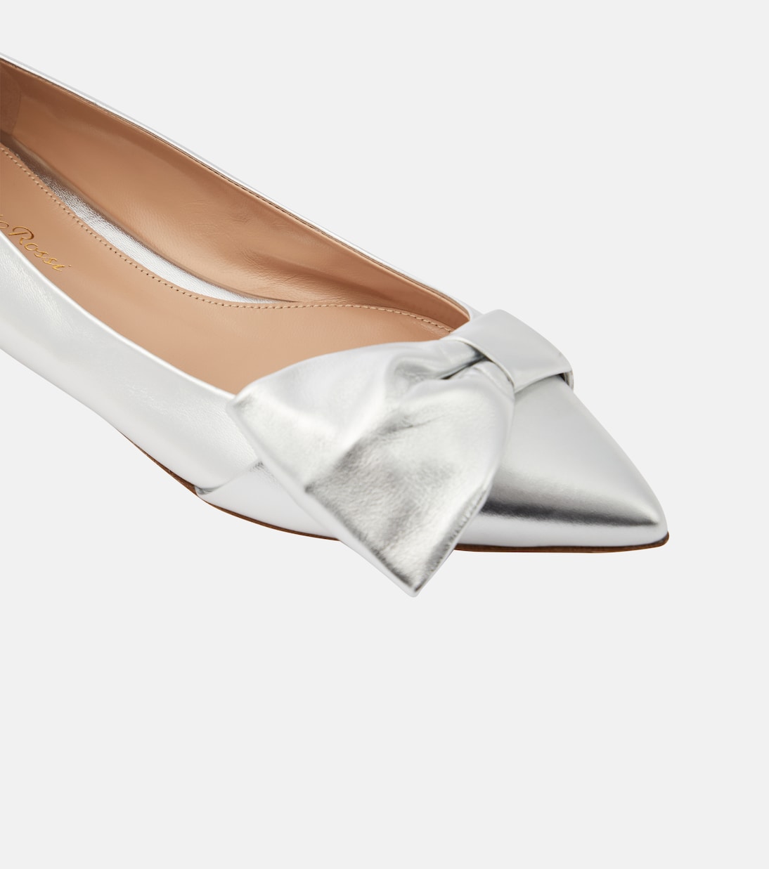 Bow-embellished leather ballet flats | Gianvito Rossi