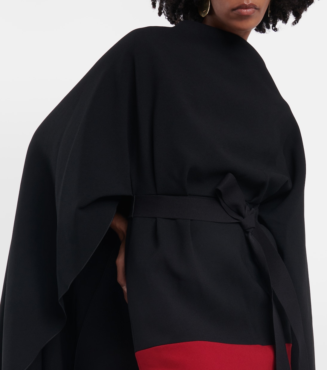 Cape-detail crêpe  midi dress | Roksanda