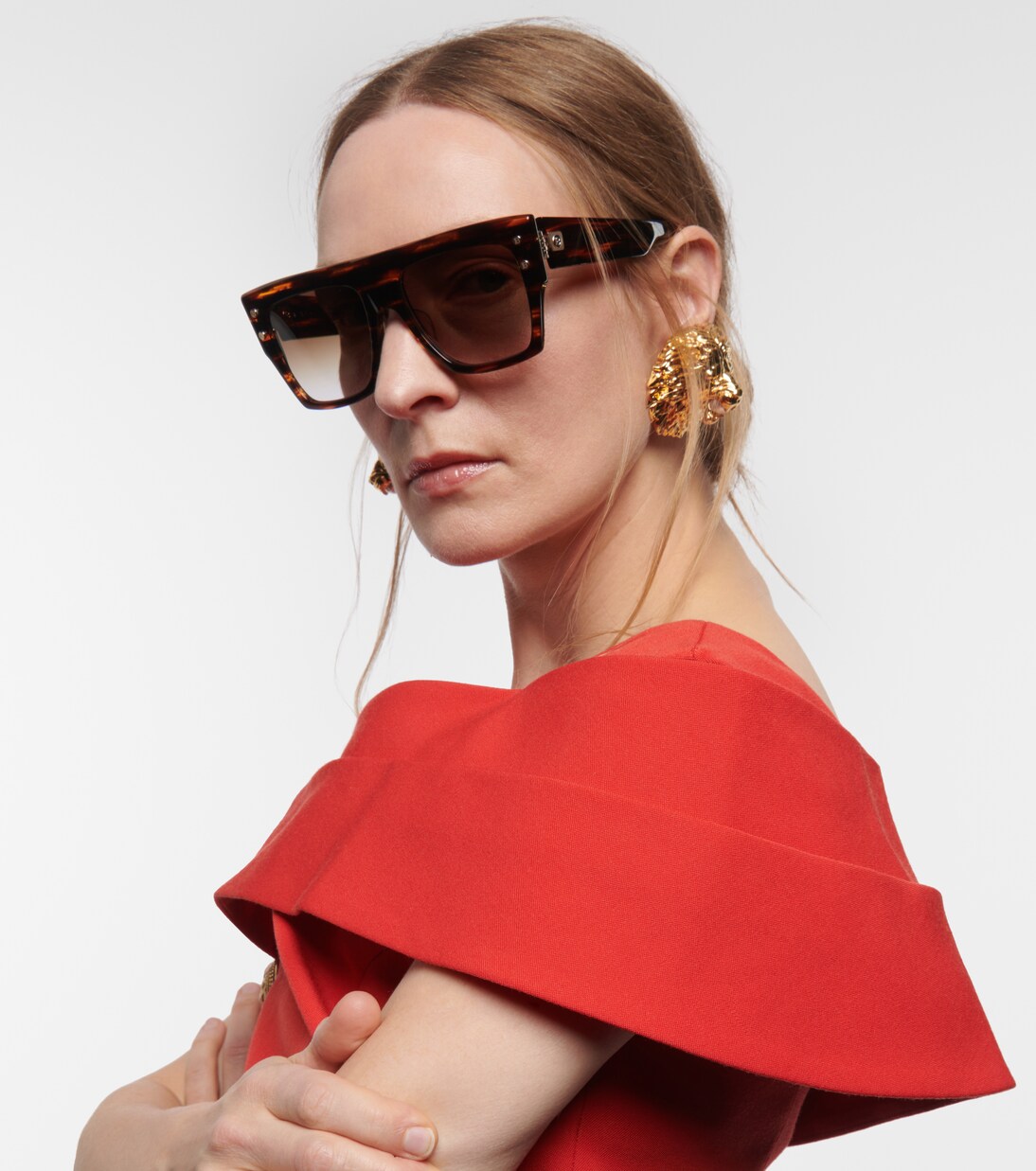 BI flat top sunglasses in brown Balmain Mytheresa
