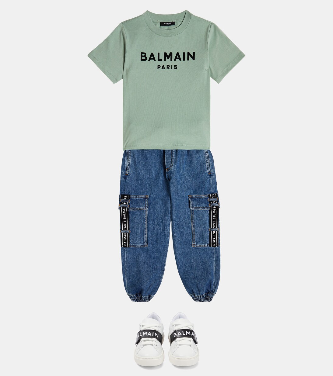 로고 코튼 저지 티셔츠 | Balmain Kids