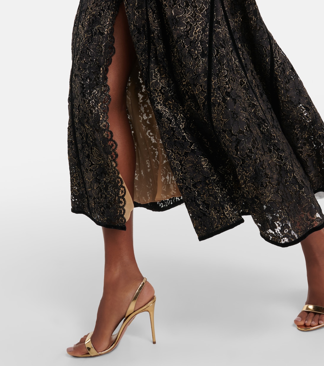 Castora strapless lace midi dress | Costarellos