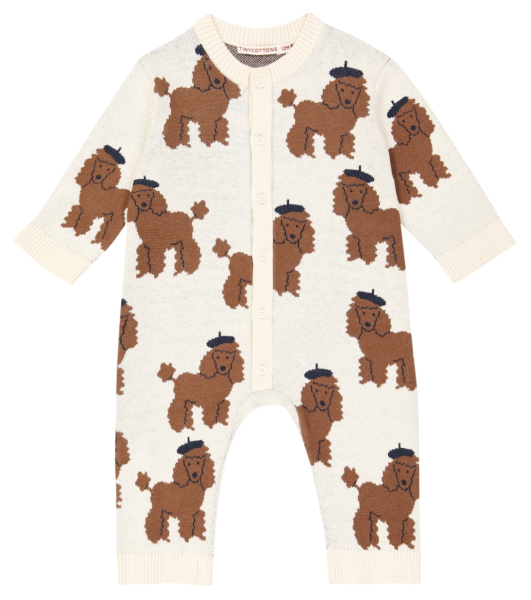 Baby - Jumpsuit corta Tiny Poodle in misto cotone | Tinycottons
