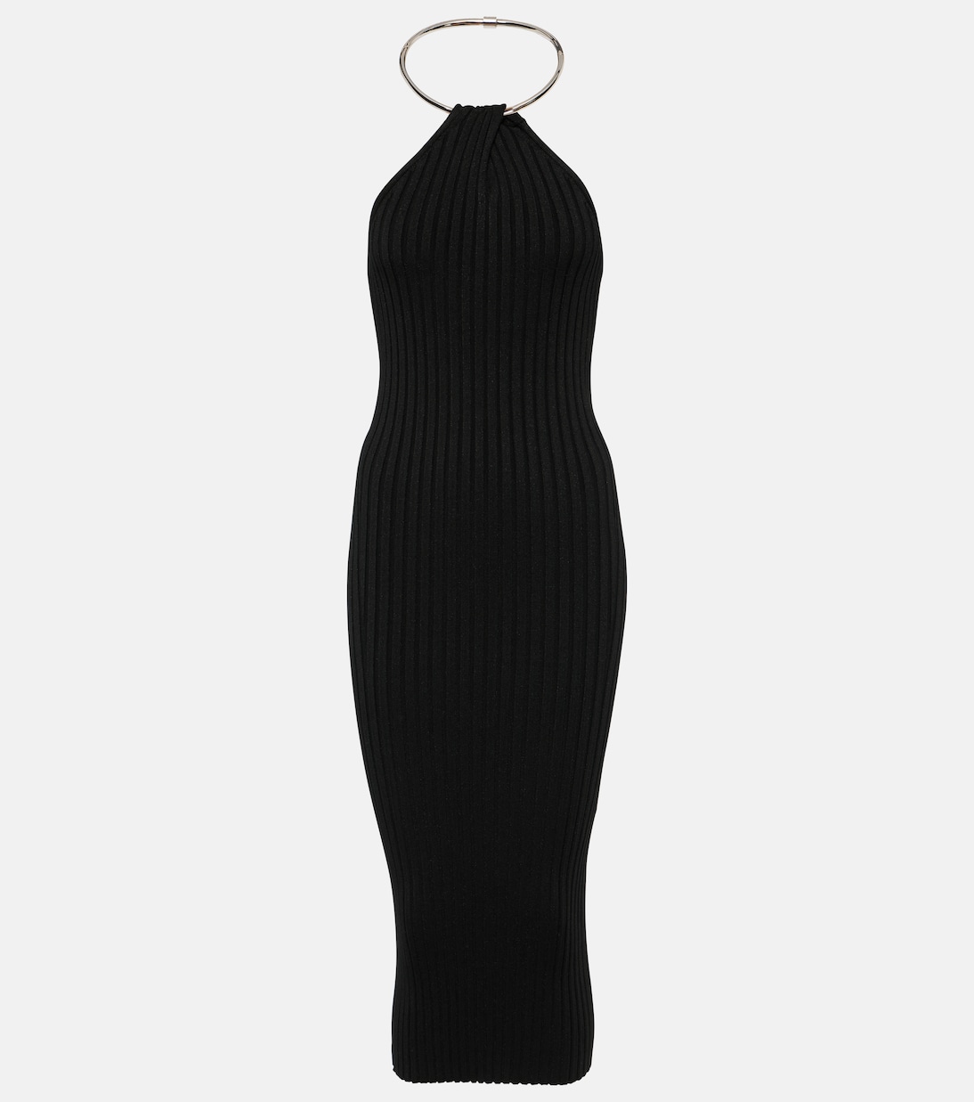 Rhea metallic-knit midi dress | Galvan