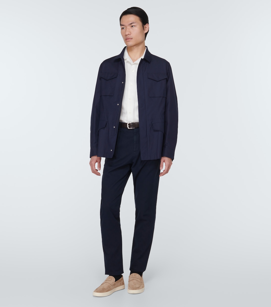 Camisa Panama de algodón a rayas | Brunello Cucinelli