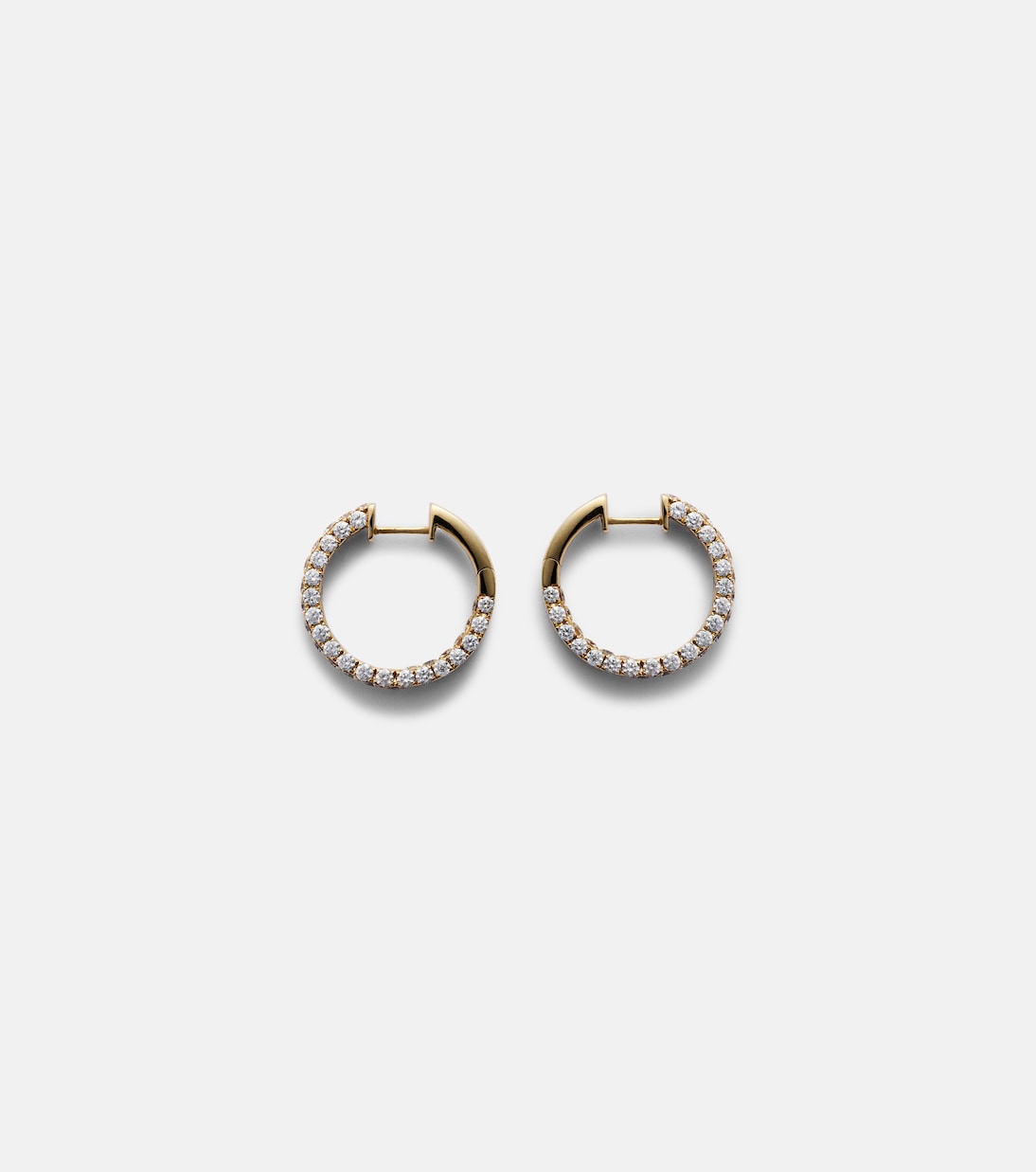 Orecchini a cerchio in oro 18kt con diamanti, design moderno per giovani trendsetter