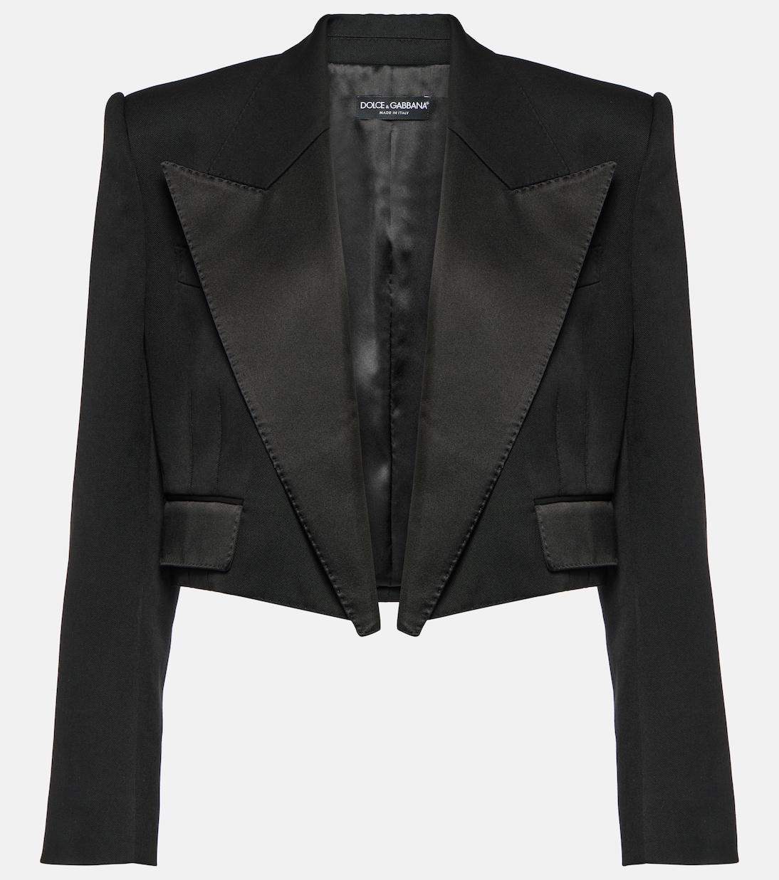 Blazer cropped in lana e seta | Dolce&Gabbana