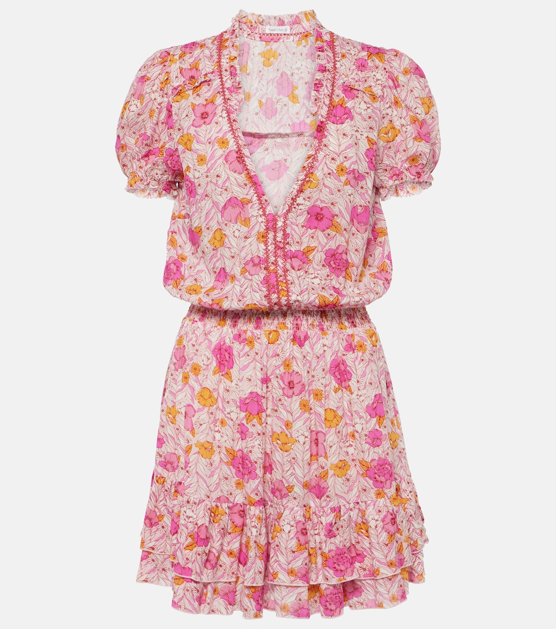 Vestido corto de algodón floral | Poupette St Barth